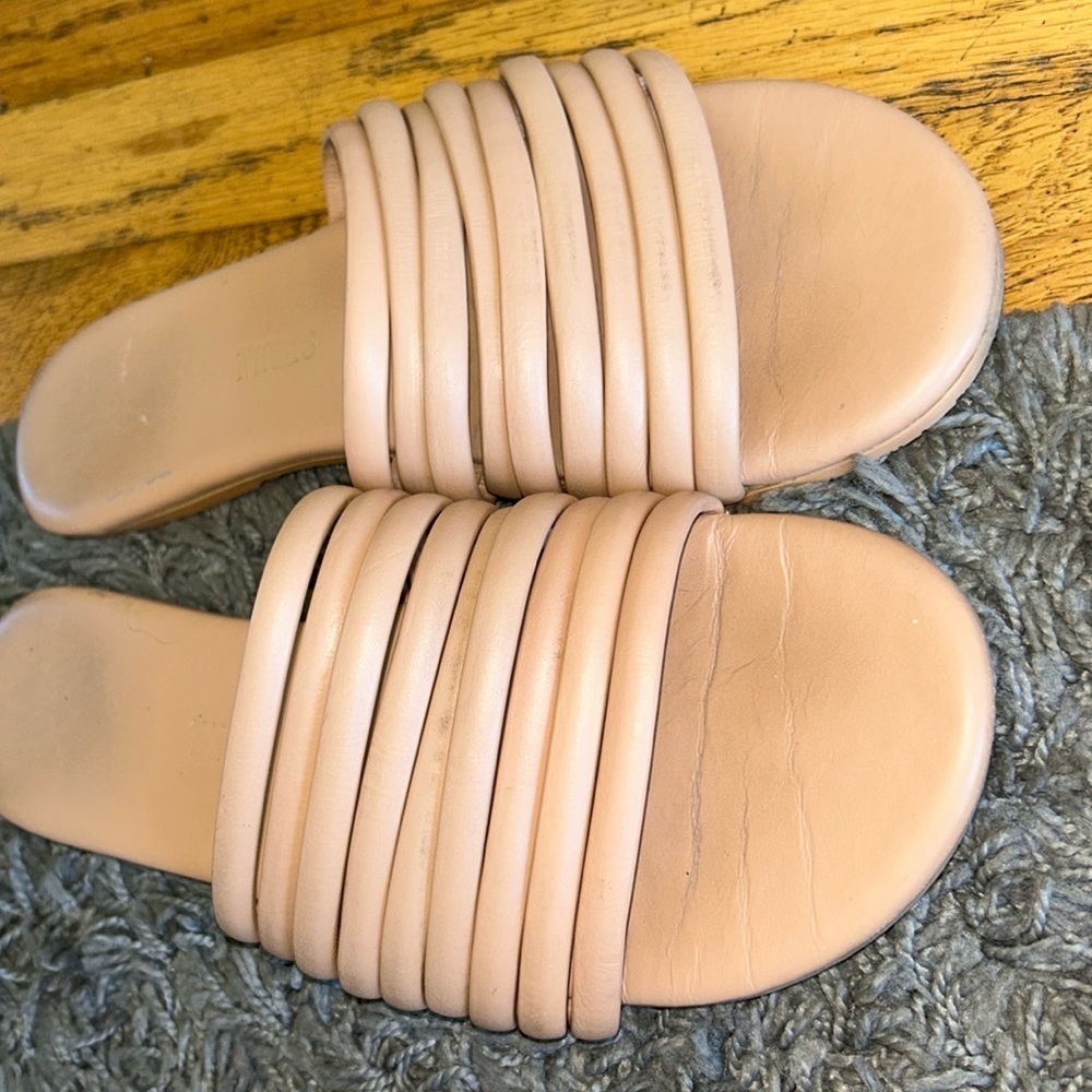 TKEES CARO Nude Tan Slide Sandals Size 8 - Picture 3 of 9